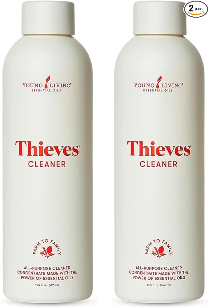 Young Living Thieves Household Cleaner | Plant-Based Multi Purpose Spray for Kitchen & Home | Eco Friendly All Purpose Surface Cleaner Concentrate 14.4 fl oz (2-Pack)