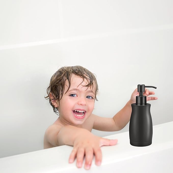 ARKTEK Matte Black Soap Dispenser Stainless Steel 13.5 OZ - Liquid Hand Lotion Dispenser Decor Refillable Dishwashing Soap Dispenser for Kitchen Bathroom Countertops Farmhouse College Dorm