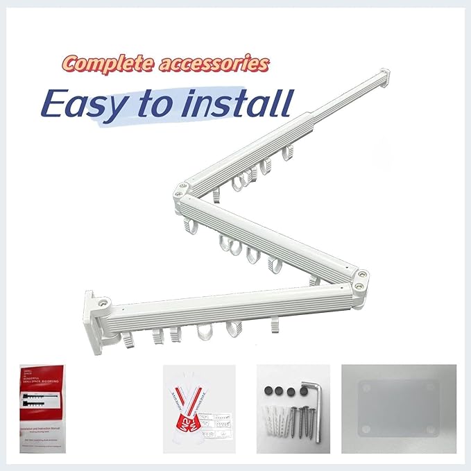 Clothes Drying Racks for Laundry,Wall Mounted Drying Rack Clothing,Foldable Drying Rack,Collapsible Dryer Rack,Clothes Hanger,Laundry Room Hanging Rack,Folding Indoor White