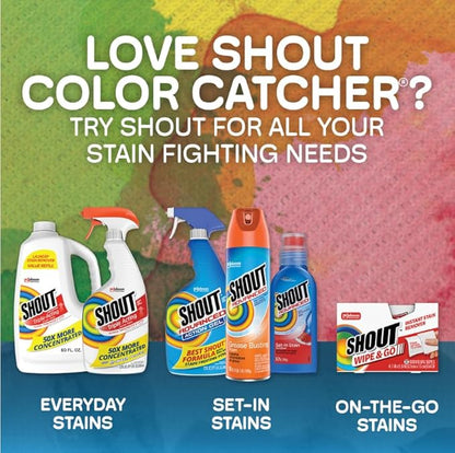 Shout Color Catchers for Laundry, Allow Mixed Washes, Prevents Color Runs and Maintains Original Clothing, 72 Count - Pack of 2 (144 Total Sheets)