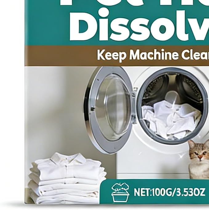 Pet Hair Dissolver - Gentle Laundry Cleaning Agent, Cat far Remover For Washing Machine, deap Clean Stain Removal Additive, Wash Cycle Accessory Case Bottle Tub | for Clothes Bedding Cleaning
