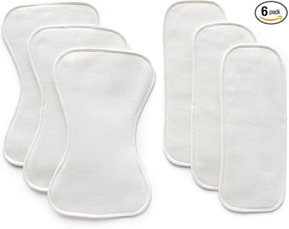 Esembly Ultra Absorbent Overnight Hemp Cloth Diaper Booster Inserts with Stay-Dry Fleece – Reusable Nighttime Doublers for Heavy Wetters – Size 1, 3 Sets (3 Contours and 3 Boosters)