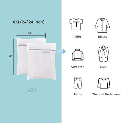 GOGOODA Mesh Laundry Bags for Delicates Durable Protective Wash Bags Travel Storage Bags for Intimates Lingerie, 3PCS（3XXL）