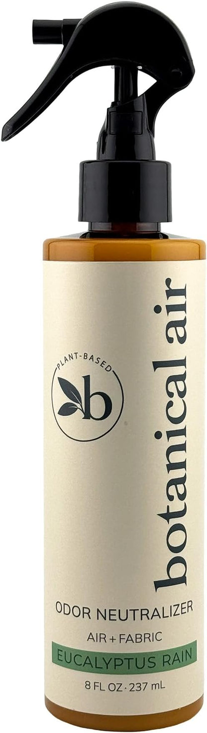 Plant-Based Odor Eliminator Spray – Natural Essential Oil Air Freshener for Home, Bathroom, Fabrics & Pet Areas – 8 oz (Eucalyptus Rain)
