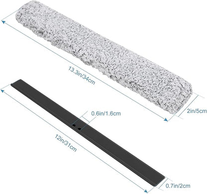 Squeegee Replacement Head for Window Cleaning, Suitable for Windows, Glass Doors, and Mirrors, Shower Scraper Cleaner (Replacement Head Only)