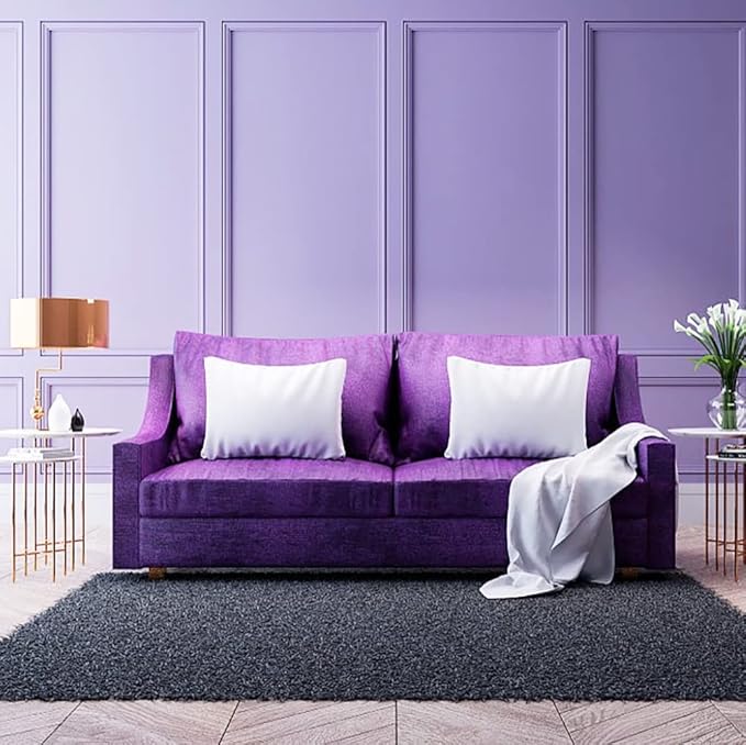 HeloHo Purple Wallpaper Solid Color Peel and Stick Wallpaper 394"X15.7" Purple Contact Paper for Bedroom Self-Adhesive Removable Renter Friendly Wall Paper for Wall Furniture Cabinet Covering Vinyl