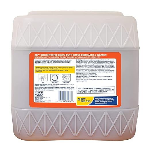 Zep Heavy-Duty Citrus Degreaser - 3.5 Gallon (1 Pail) ZUCIT3G - Professional Strength Cleaner and Degreaser, Concentrated Pro Formula