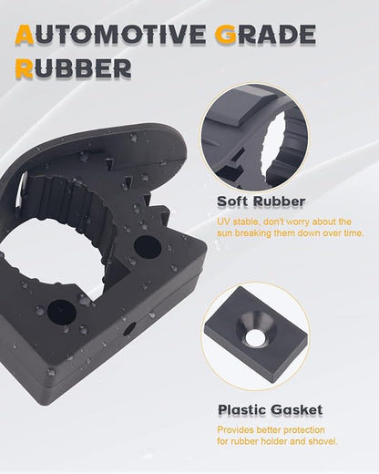 Shovel Mount - Axe Holder Quick-Release Wall Mount Fits 1-1/7'' to 1-3/7'' Diameter Tools Equipment for Rubber Material Shovel Holder for Roof Rack, Boats, Molle Panel, Axe (5 Pack)