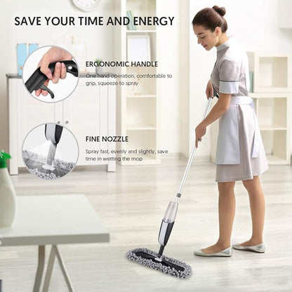 MANGOTIME Spray Mop for Floor Cleaning - Microfiber Dry Wet Floor Mop with 3 Washable Pads & 1 Refillable Bottle for Hardwood Laminate Tile Wood Vinyl Ceramic