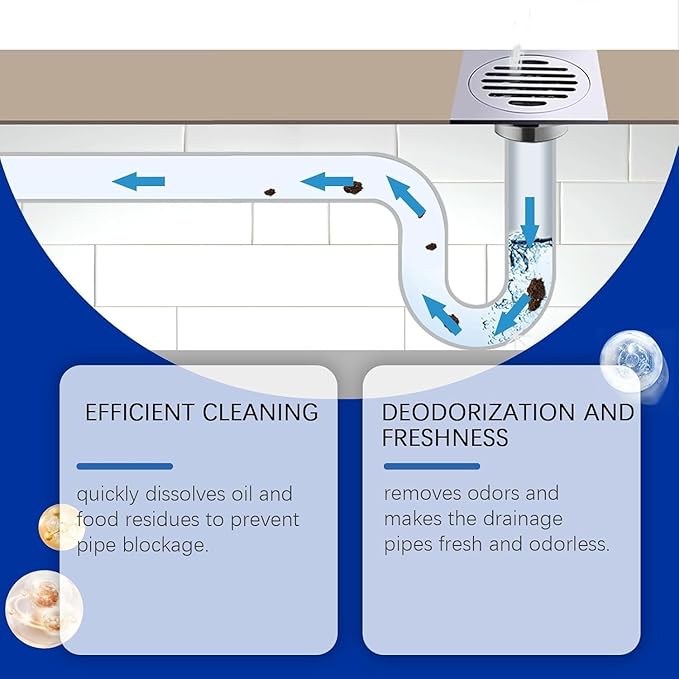 Drain Cleaner, Power Foam Unclogging Cleaner's Rapid-Dissolve Formula, 110g Sink and Drain Cleaner, Fast-Acting Drai𝐧 Opener for Bathroom Kitchen Toilet Pipe (3pcs)