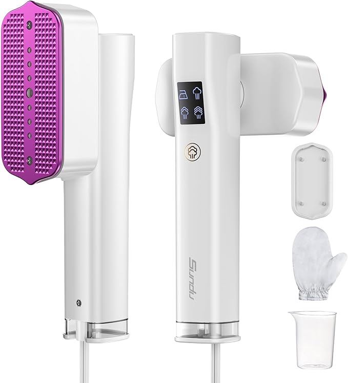 Travel Steamer for Clothes with 100 ml Water Tanks,15s Fast Heat-up,24 g/min Strong Steam Performance, Portable Garment Steamer with Touch Control, LED Display, Steam Iron(Ivory white)