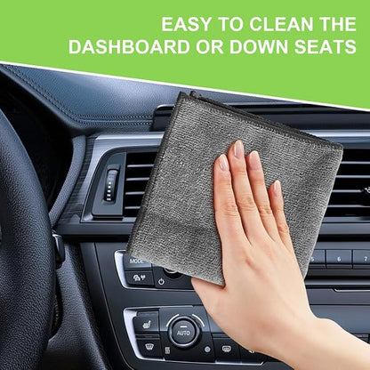 Microfiber Cleaning Cloth, 3 Pcs Grey 11.4 inch x 11.4 inch, Cleaning Rags，Microfiber Cloth, Multi-Functional Cleaning Towels, for Car Detailing, Home, Kitchen (Gray)