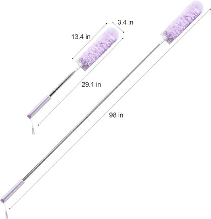JOYMOOP Ceiling Fan Cleaner Duster and Cobweb Duster with Extension Pole, 28–98 Inch Handle and 6 Refills for High Ceilings and Furniture