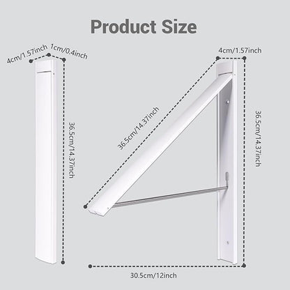 Clothes Drying Rack Folding Indoor,Laundry Room Organization,Wall Mounted Drying Racks for Laundry,Laundry Drying Rack Collapsible,Laundry Drying Rack,Retractable Clothesline (Pearl White)