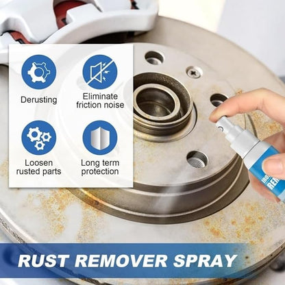 Multi-functional Quick-Acting Rust Removal Spray, Iron Powder Remover with Fast Penetration Formula, Safe for Car Paint, Wheels and Rims, Removes Rust, Iron Fallout and Oxidation (2pcs)