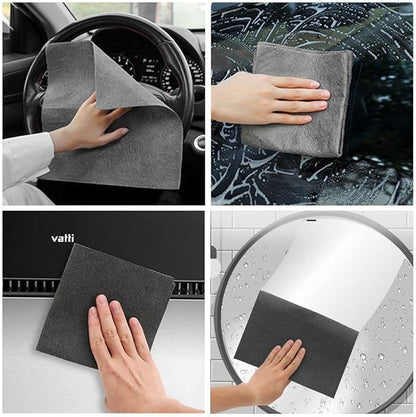 10 Pack Microfiber Cleaning Cloths, Thickened Streak Free & Lint Free Glass Cleaning Towels, Reusable Washable Cloths for Car Windows, Kitchen, Mirrors, Stainless Steel - 12x12 Inches Grey (30x30cm)