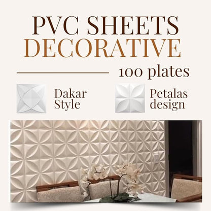 Modern 3D Wall Panels - Peel & Stick Waterproof PVC Tiles - Stylish Accent Wall Decor for Home & Office - 9.8x9.8 Inches (33-Pack) - Papel e Parede