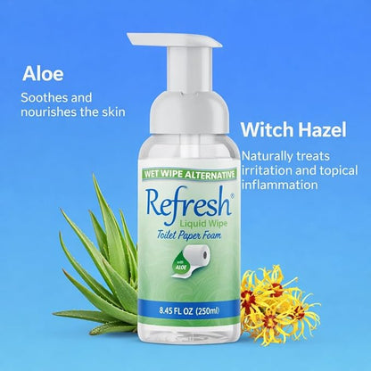 Refresh Liquid Wipe: Toilet Paper Foam (Original Foam, 250ml (8.45 Fl Oz) 1 Pack)
