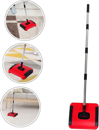 Cabilock Handheld Carpet Sweeper with Adjustable Handle Portable PET Hair and Dust Cleaner Manual Non-Electric Rug Roller Brush for Home and Office Cleaning