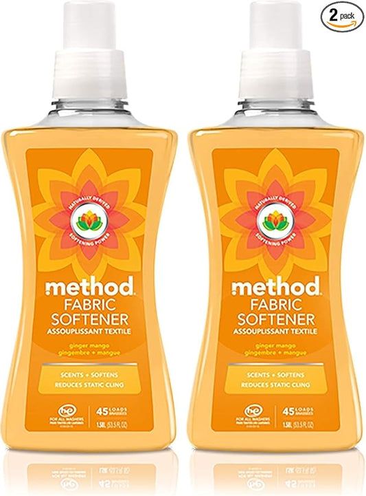 Method Fabric Softener; Ginger Mango; 53.5 Ounces; 45 Loads; 2 pack; Packaging May Vary