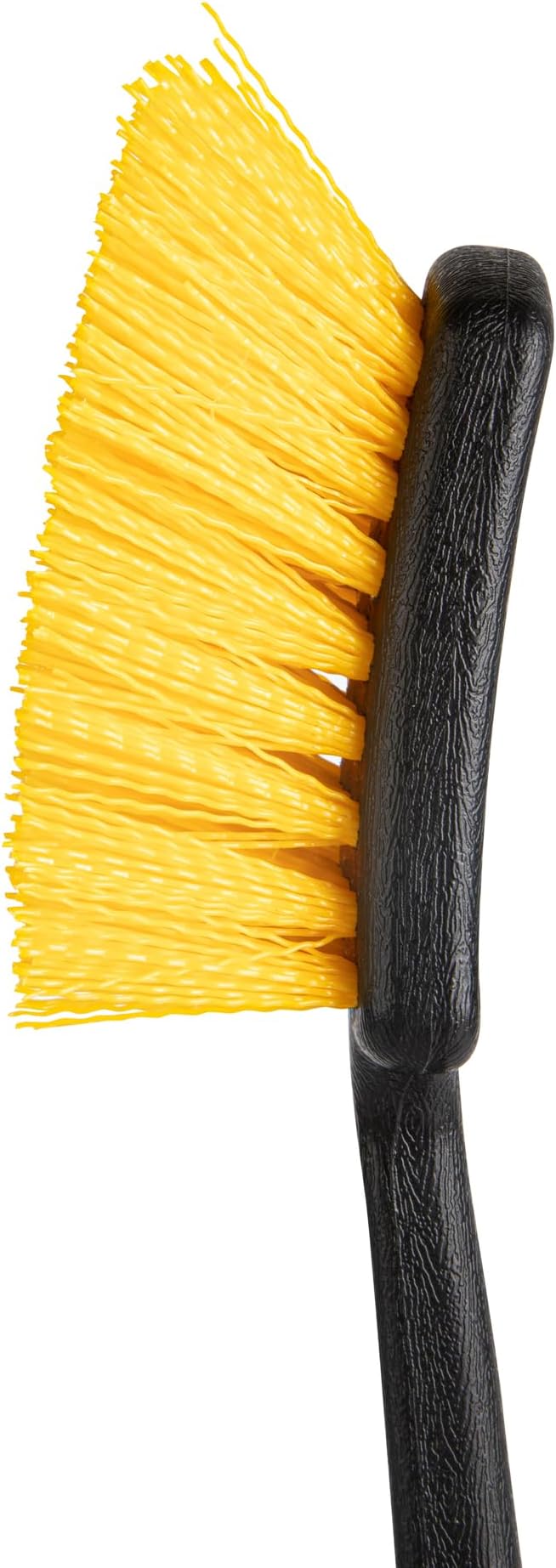 Restaurantware Heavy-Duty Scrub Brush 1 Count 20Inch Plastic Handle - Industrial Utility Cleaning Brush with Ergonomic Grip - Stiff Yellow Bristles for Commercial Kitchen Or Tire Cleaning
