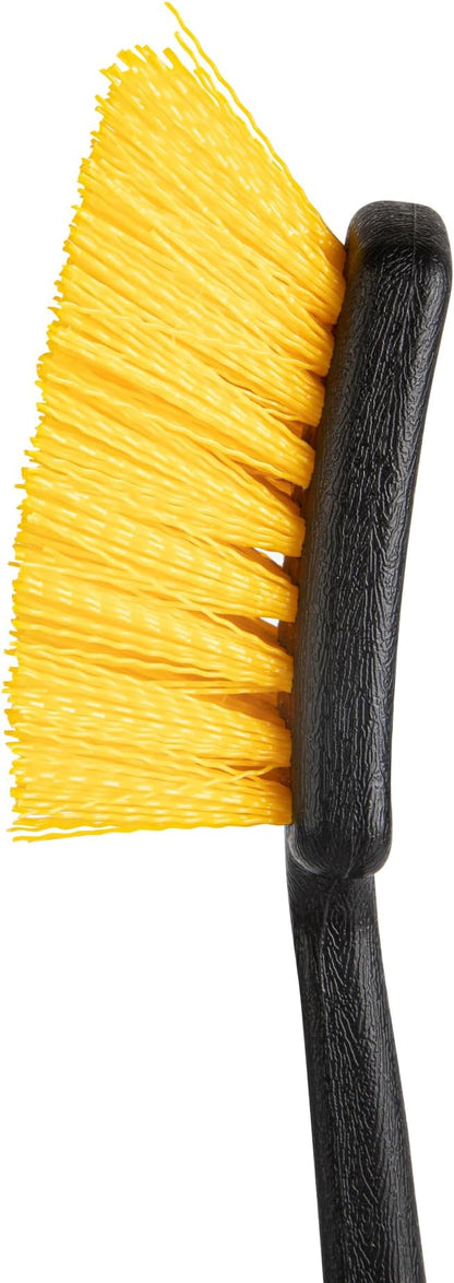 Restaurantware Scrub Brush 4 Count of 20 Inch Long Handled Scrubbing Brush, Ergonomic Design, Stiff Yellow Plastic Bristles, for Commercial Kitchen, Restaurant Or Home