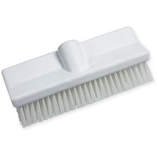 SPARTA 40423EC02 Plastic Floor Scrub Brush, Wall Brush, Equipment Brush With Nonabsorbent Bristles For Industrial Kitchens, Hospitals, Commercial Cleaning, 10 Inches, White, (Pack of 2)