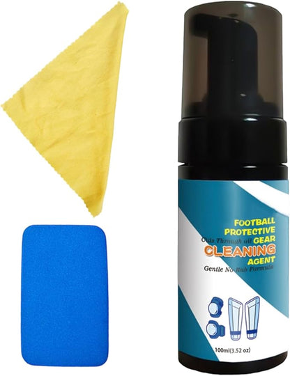 Soccer Gear Cleaning Foam – Sports Equipment Refresher Spray, Shin Guard Care Solution, Glove Wash Agent | Protective Pad Cleaner Formula for Football Training Accessories