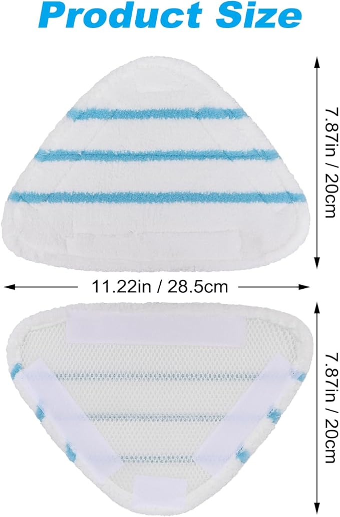 Steam Mop Pads Replacements for True & Tidy STM-500, STM-700, STM-700A Steam Mops, Microfiber Steam Mop Cover Cloth fit Other Triangular Steam Mop, Washable Cleaning Floor Triangular Pad (4 Pack)
