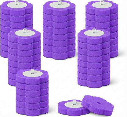 Disposable Toilet Brush for Bathroom Cleaning, Toilet Brush and Holder Set, Deep Cleaning Toilet Bowl Cleaner with Replaceable Heads, Hygienic Storage Design (Replacement Heads - 24pcs Purple)
