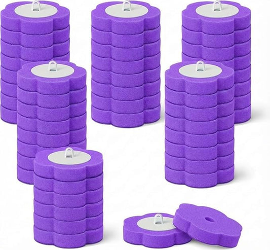 Disposable Toilet Brush for Bathroom Cleaning, Toilet Brush and Holder Set, Deep Cleaning Toilet Bowl Cleaner with Replaceable Heads, Hygienic Storage Design (Replacement Heads - 24pcs Purple)