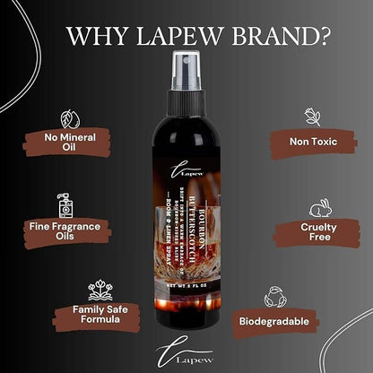 Lapew Room & Linen Spray | Fragrance Mist for Home, Car & Office | Fabric & Air Freshener | Neutralizing Mist | Made in USA | Bourbon & Butterscotch