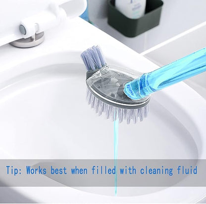 Toilet Bowl Brush and Holder Set With Soap Dispenser - Bathroom Cleaner With Refillable Liquid Dispenser (Grey)