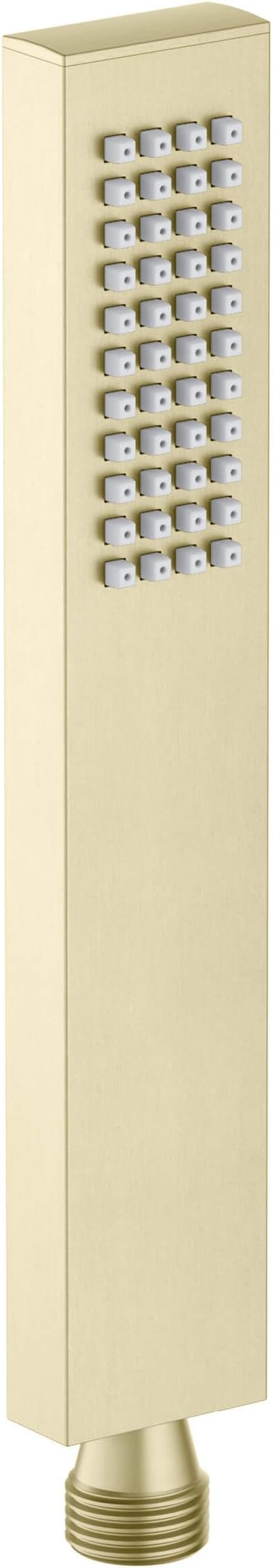 Kibi Cube Metal Handheld Showerhead – Solid Brass Single Spray Hand Shower with Universal Fit, Durable Corrosion-Resistant Design for Bathroom Showers – Easy Install, Brushed Gold