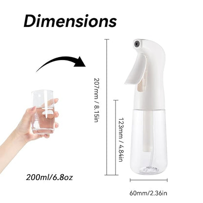 Spray Bottle for Hair (6.8OZ /200ML) Continuous Ultra Fine Mist Sprayer for Hair