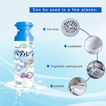 Foam Drain Cleaner – Hair Clog Remover for Kitchen, Sink, Tub & Bathroom Drains, Powerful Foaming Action, Fast Drain Unclogging, (2-Pack) HERIOS