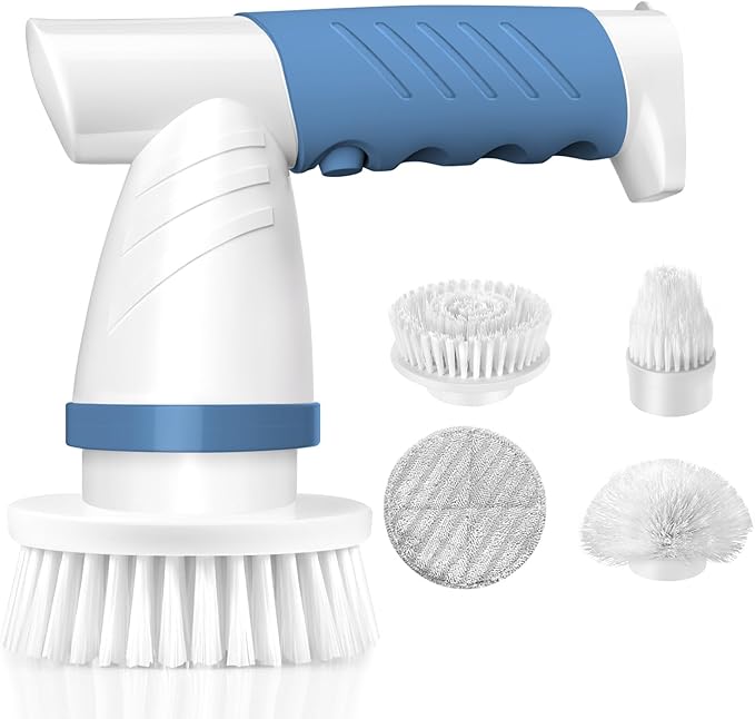 iezfix Portable Electric Spin Scrubber X01 ST Cleaning Brush Attachments, Multi-Purpose Scrub Brushes Replacement Kit (3 Brush Heads +1 Large Cloth Pad)