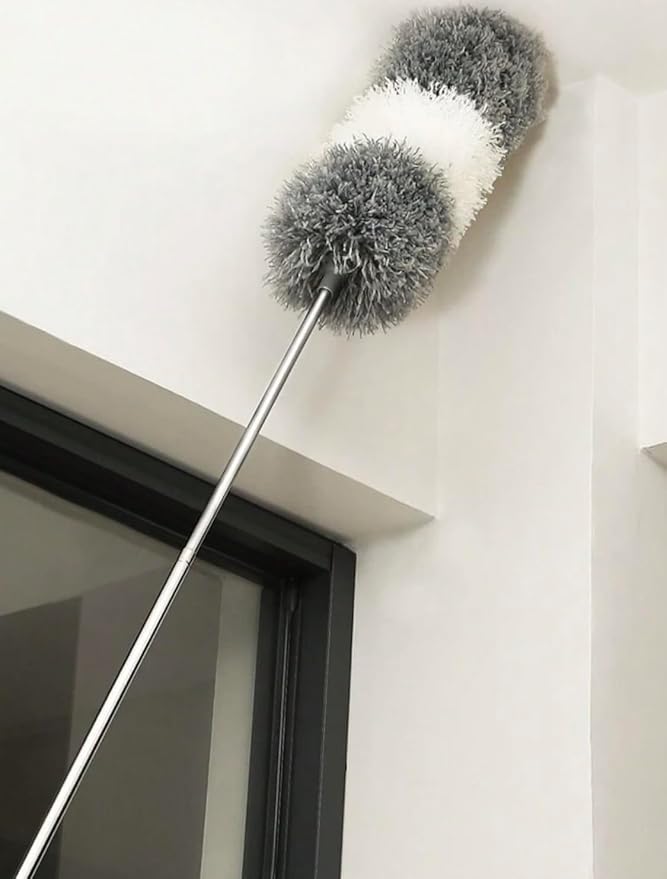 Extendable Microfiber Duster with Telescopic Handle, Gray