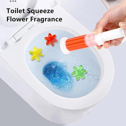 Toilet Bowl Gel Stamp, 42 Flower Scent Stamps, Toilet Cleaner Bowl Gel Stamp, for Three Month (3Pcs)