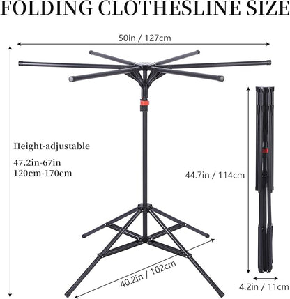 Clothes Drying Rack Foldable,Portable Drying Rack Clothing and Height-Adjustable,Space Saving Laundry Drying Rack, Floor Balcony Bedroom.