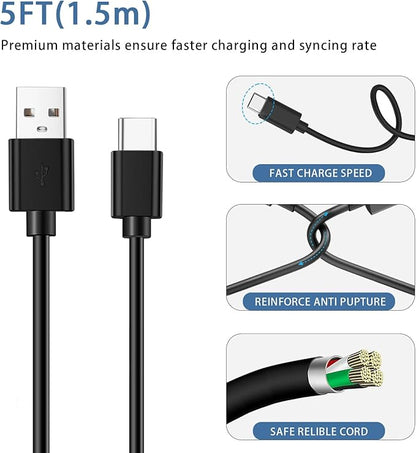 Type C Electric Spin Scrubber Cleaning Brush Charger for Yesayce, TUYU, Leebein, Keimi, momk, Bomves ANS-8050, YKYI, Highyes Electric Spin Scrubber Charger Charging Cable Cord