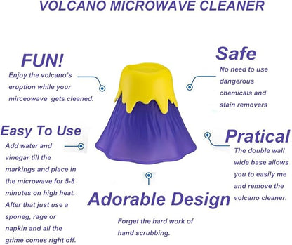 ZOSTLAND Volcano Microwave Cleaner- Microwave Oven Steam Cleaner,High Temperature Steamer Easily Crud in Minutes Steam Cleans and Disinfects with Vinegar and Water for Kitchen (Purple)