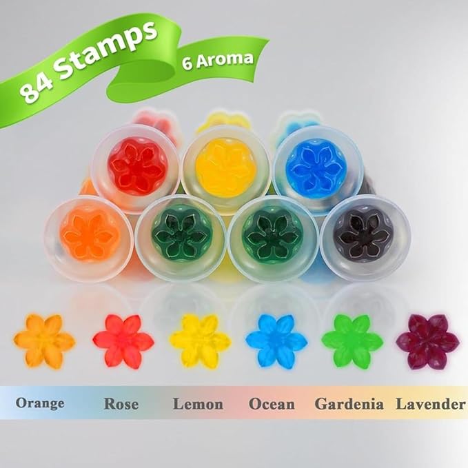 Toilet Bowl Gel Stamp, 42 Flower Scent Stamps, Toilet Cleaner Bowl Gel Stamp, for Three Month (3Pcs)
