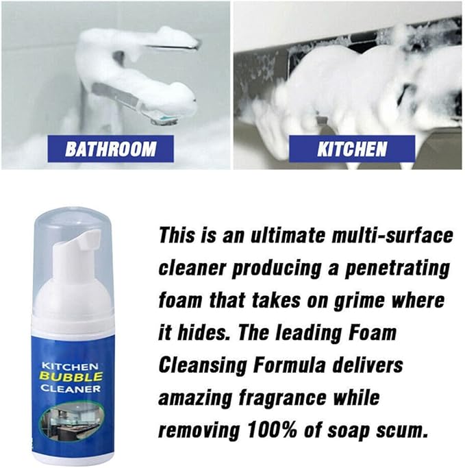 Foam Rust Remover Kitchen All-purpose Cleaning Bubble Spray, Multi-purpose Foam Kitchen Grease Cleaner, Rinse-free Cleaning Spray for Hood,pots,grill,sink (150ml)
