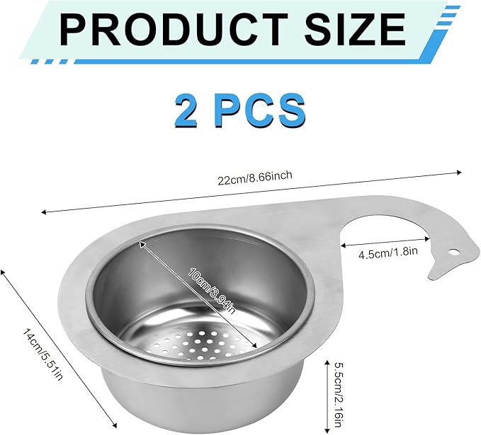 2pcs Swan-Shaped Drain Basket, Stainless Steel Sink Strainer Catcher Multi-Functional Quick Drain Kitchen Filter for Fruits Vegetables, Faucet Hanging (Small)