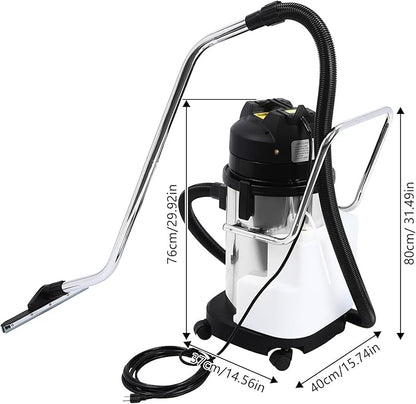 30L/8Gal Commercial Carpet Cleaner, 1000W Wet Dry Upholstery Cleaner Machine with Long Flat/Dust/Water Vacuum Head, Professional 3in1 Floor Cleaning Machine Extractor Vacuum for Carpet Sofa Curtain