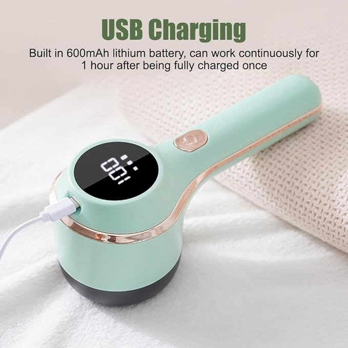 Rechargeable Fabric Shaver, 3 Gears Electric Lint Remover with Digital Display, Portable Clothes Shaver for Clothing Silk Sweater Cotton