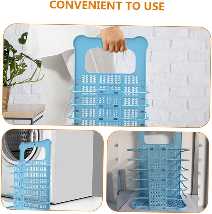 Foldable Laundry Basket with Handles Large Capacity Laundry Hamper Organizer for Dirty Clothes Wall Mountable and Portable Storage Bin for Bathroom and Small Spaces