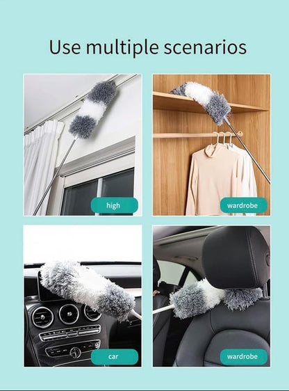 Extendable Microfiber Duster with Telescopic Handle, Gray