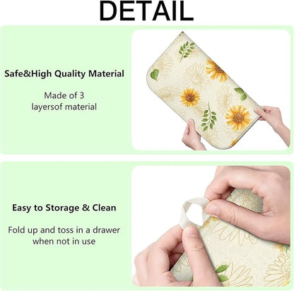Dish Drying Mat Drainer Pads - Extra Large Microfiber Drying Mats for Dishes Kitchen Counter Super Absorbent Pads for Draining Racks (Light yellow,18"x24" )